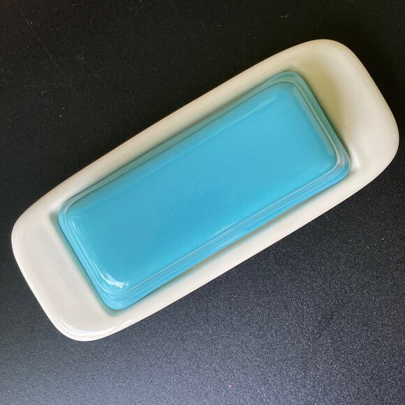 Salem North Star Turquoise 1/4 lb Covered Butter Dish - Picture 9 of 12